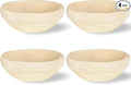 Rattan Proofing Basket Round - 4 Pack 9 Inch Natural Release Handwoven Design with Removable Linen Liners - Easy Clean for Sourdough Beginner Homemade Bread