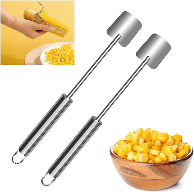 Corn Peeler for Corn on the Cob,Corn Peeler,Corn on The Cob Remover,Stainless Steel corn cob stripper,Quickly Shucking Corn Kernel Remover Tool,Suitable for kitchen and Picnic Enthusiasts (2)