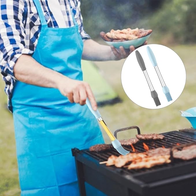 4 Pack Silicone Basting Brush for Cooking, Heat Resistant Pastry Brushes with Oil Reservoir Handle, Food-Grade BBQ Brush for Grilling, Baking, Barbecue, Sauce, Butter, Meat, Kitchen and Outdoor