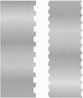 2 Pcs Stainless Metal Cake Scraper Smoother Double Sided Patterned Edge Cake Decorating Supplies Spatula Frosting Icing Tools Comb for Icing Cakes Buttercream Decorating