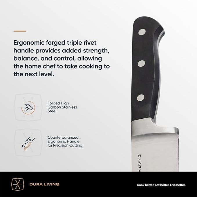 DURA LIVING 3.5 Inch Paring Knife – Essential High Carbon Stainless Steel, Razor-Sharp, Multipurpose Small Kitchen Knife, Ergonomic Handle, Perfect for Precision Tasks, Sleek Black Design