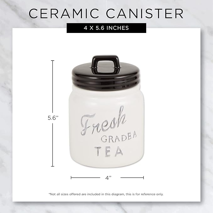 DII Kitchen Accessories Collection Ceramics, Jar Canister Set, Dark Green, 3