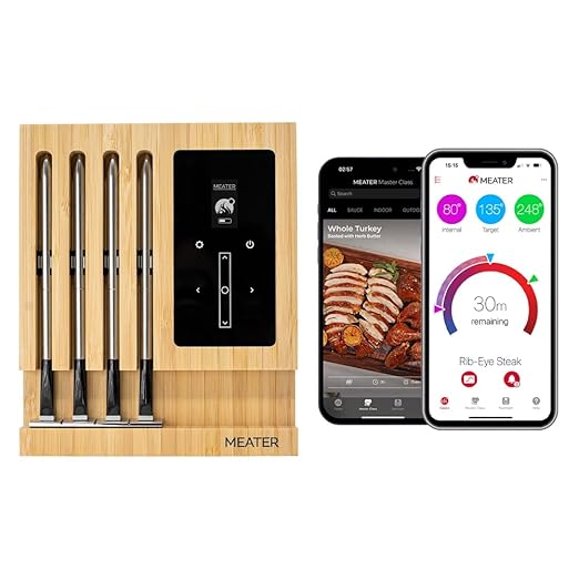 MEATER Block: WiFi Smart Wireless Meat Thermometer | 4 Probes, Long Range | Perfect for BBQ, Oven, Grill, Kitchen, Smoker, Air Fryer | Apple Watch, Alexa Compatible | iOS & Android App