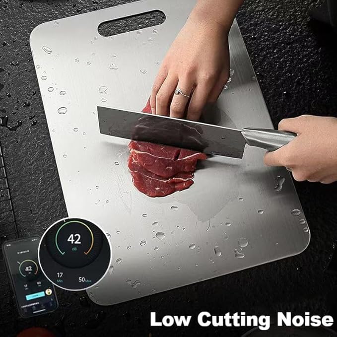 Katuchef Titanium Cutting Board 2025 New Upgrade Pure Titanium Cutting Boards for Kitchen Double Sided Cutting Boards Non Toxic,Hygiene Durable Chopping Board Suitable for Dishwasher Safe(15.35*11.02)