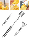3PCS Corn Peeler Set – Stainless Steel Corn Stripper Tool with Cutter, Planer & Holder – Quickly Remove Kernels from Corn on the Cob – Dishwasher Safe, Easy Grip Handle, for Home & BBQ