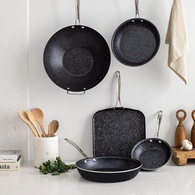 Nordic Ware Basalt Aluminum Saute Skillet, 8-Inch, Ceramic Coating