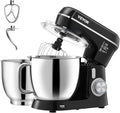 VEVOR Stand Mixer, 5.3QT + 4.4QT Two Stainless Steel Bowls, 10+P Speeds Tilt-head Food Mixer, Kitchen Mixer with Dough Hook, Wire Whip, Beater, Scraper, Household Stand Mixer for Baking Mixing, Black