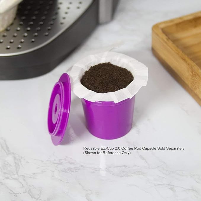 Perfect Pod EZ-Cup Paper Coffee Filters with Patented Lid for Single-Serve Coffee Brewers and Coffee Pods, Compatible with Keurig, 16-Pack (800 Filters)