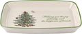 Spode Christmas Tree Rectangular Sentiment Tray (7" x 5") - Festive Earthenware Serving Plate for Holiday Snacks, Side Dishes, Treats, Durable Christmas Tableware - Microwave & Dishwasher Safe