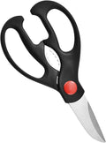 Multipurpose kitchen scissors, heavy duty meat poultry scissors, spice scissors, food cooking scissors, stainless steel utility scissors (1, black)