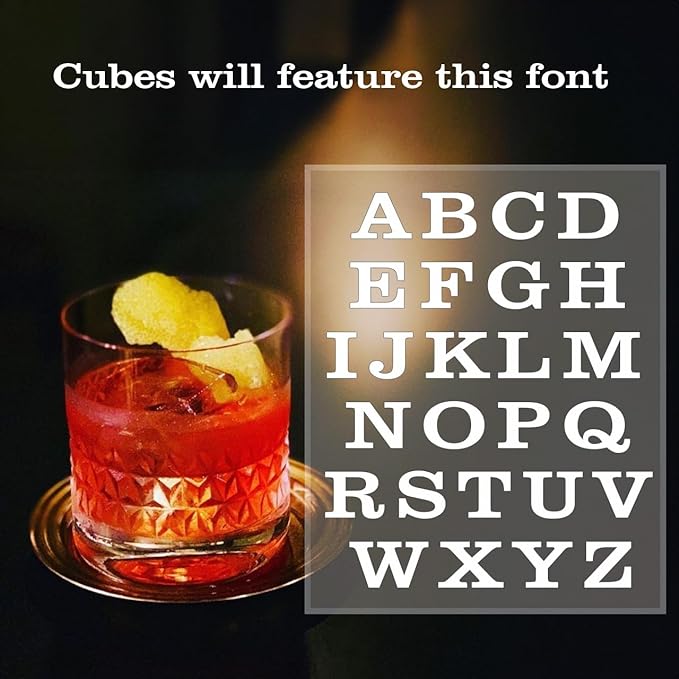 Letter S Monogram Ice Cube Mold Custom Ice Cube Mold 2 Inch Big Initials Silicone Ice Cube Tray Gifts for DAD Gifts for Him