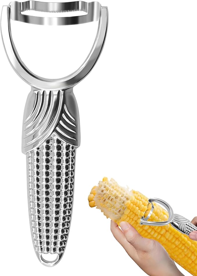 Corn Stripper Tool, Stainless Steel Corn Peeler - Easy to Use Manual Tool for Corn on the Cob Kitchen Gadget