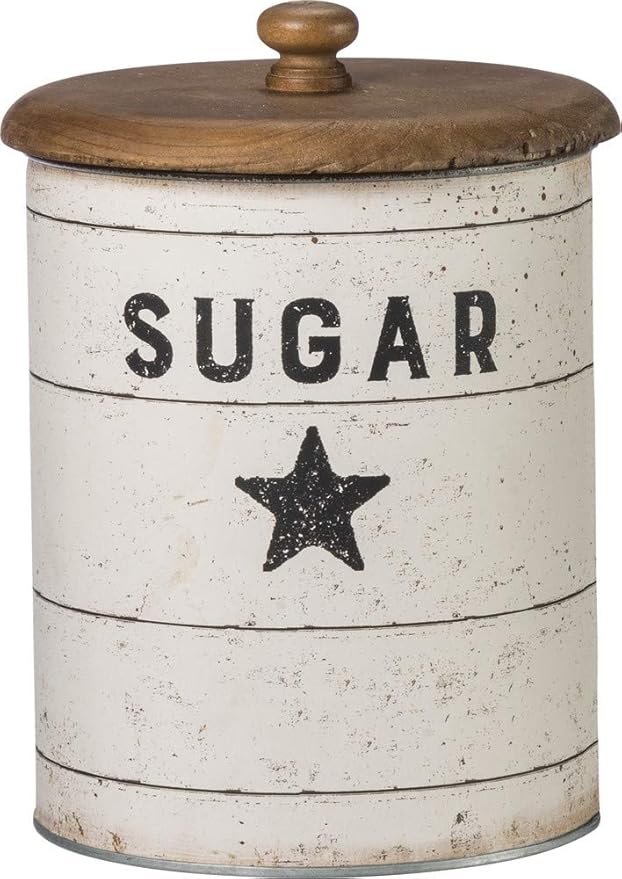 Primitives by Kathy 39060 Farmhouse Tin Canisters, Sugar/Coffee/Flour