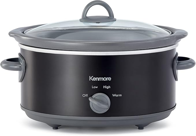 Kenmore 5 Quart Slow Cooker - Crock pot with Programmable Settings,Digital Controls, Large Capacity for Family Meals, Dishwasher-Safe Stoneware, Warm Rice & Sous Vide Stew