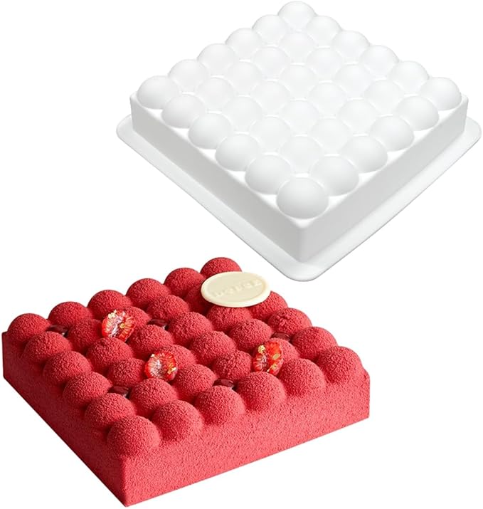 mostsom Silicone Mold for Mousse Cake, Chocolate, Cheesecake Bubbles Shape Pan - Flexible Baking Dish for Candy, Dessert, Ice Cube - Non-Stick Freezer & Oven Safe (C_ Bubbles)