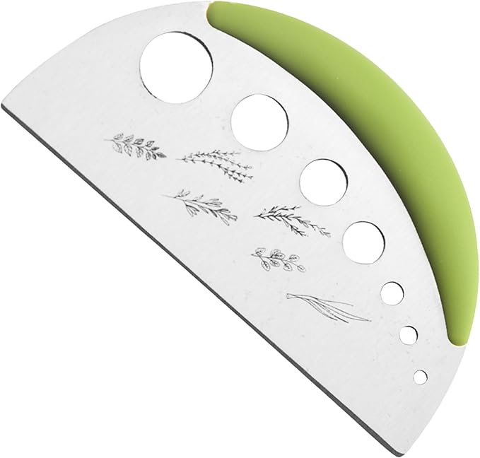 Herb Stripper and Herb Cutter 2 in 1,Herb Stripping Tool Herb Chopper Cilantro Chopper Best Kitchen Gadgets Presents for RV Owners Campers Chefs and Cooking Lovers,1PCS,Green,Stainless Steel,LXLVOUEG