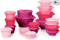 Tupperware Heritage Collection, New 36 Piece Food Storage Container Set in Vintage Pink, Dishwasher Safe and BPA Free (18 containers, 18 lids)
