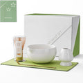 ZENS Matcha Whisk Set, 5pcs Matcha Kit Set Includes Ceramic Bowl, Bamboo Whisk and Chasen Holder, Scoop & Tea Mat，Matcha Tea ceremony Gift for Matcha Lovers, White