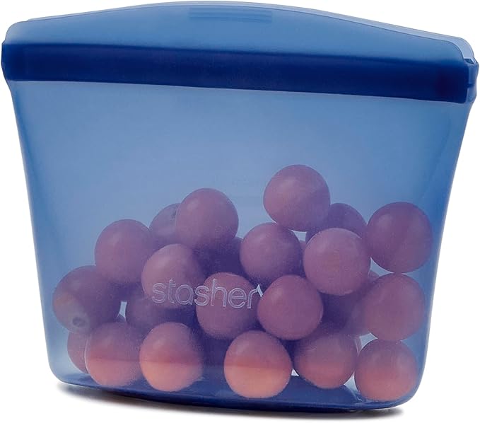 Stasher Premium Silicone Reusable Food Storage Bowl, Deep Ocean, Microwave, Sous Vide, Dishwasher, Oven and Freezer Safe, BPA Free, Leak-free, Eco-friendly, 1-Cup Bowl