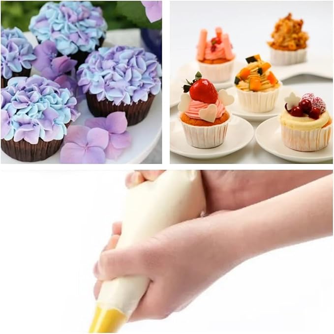 23 inch Frosting Piping Bag Disposable, AMBESTAR 100 Pieces Professional Clear Huge Thickened Cake Decorating Bag for Cream Frosting, Cakes and Cookies Decoration, Baking Lovers Accessories
