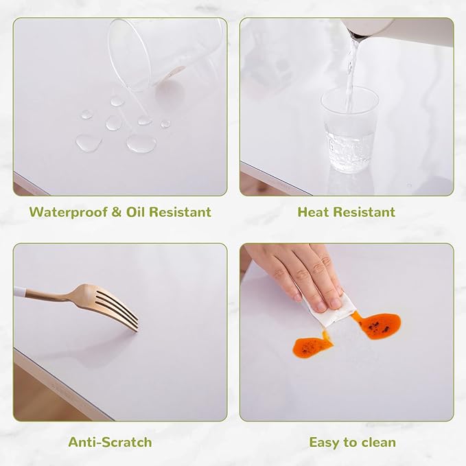 12 x 48 Inch Clear Table Cover Protectors - 1.5mm Thick Plastic Table Cover, Vinyl protectors - Desk Mat and Pad