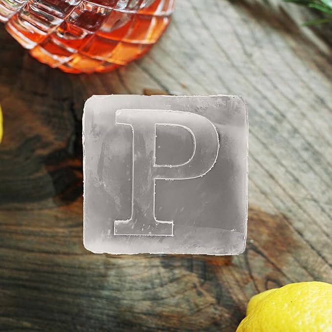 Letter P Monogram Ice Cube Mold Custom Ice Cube Mold 2 Inch Big Initials Silicone Ice Cube Tray Gifts for DAD Gifts for Him