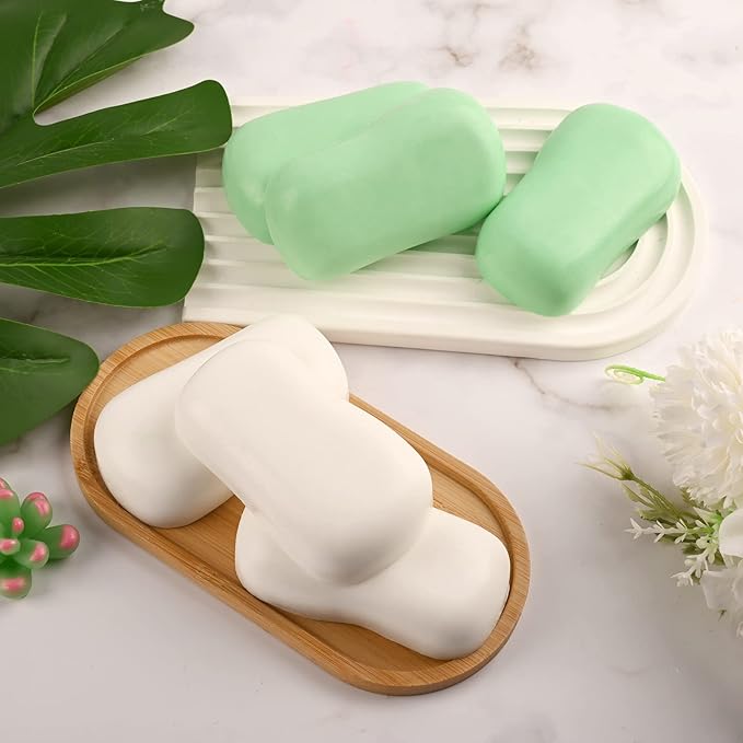 Sakolla 2 Pack 6 Cavity DIY Silicone Soap Molds Classical Handmade Silicone Molds for Bath Bombs, Craft Soap Making Supplies