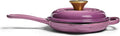 Chef Joe Sasto Small Skillet with Lid, Enameled Cast Iron, Small Frying Pan for Eggs, Omelets & Single Servings, Sweet Treats, Professional Cookware, Induction Compatible, Oven & Dishwasher Safe