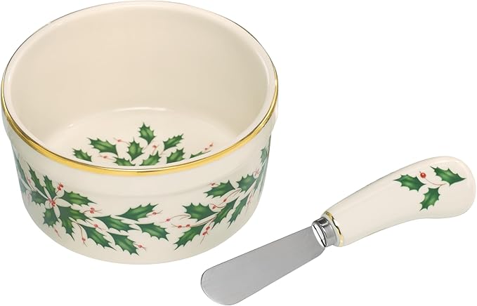 Lenox 804420 Hosting The Holidays Dip Bowl & Spreader, Christmas