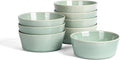 Stone Lain Claire 8-Piece Bowl Set Stoneware, Bowls, Dishwasher and Microwave Safe, Dish Set for 8, Green