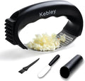 Garlic Press Rocker Stainless Steel Garlic Crusher, Mincer and Chopper with Peeler and Scraper,brush, Easy Kitchen Gadget for Effortless Smashing