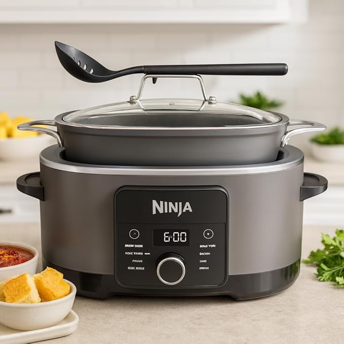 Ninja Foodi PossibleCooker PRO 14-in-1 8.5 Qt Multi-Cooker – Replaces 14 Tools, Nonstick Pot, Glass Lid & Integrated Spoon (Graphite Gray)
