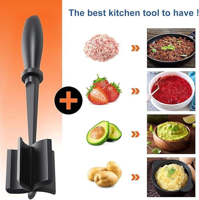 10Pcs Nylon Beef Smasher 5 Curve Blades Ground Beef Masher Heat Resistant Non Stick Meat Masher Tool Practical Ground Beef Smasher Reusable for Cooking