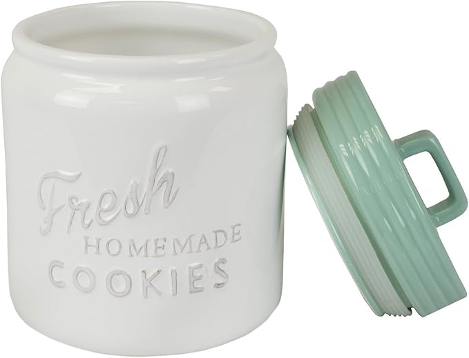 DII Kitchen Accessories Collection Ceramics, Cookie Jar, Aqua