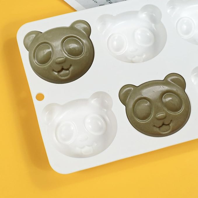 mostsom Silicone Mousse Mold Panda Shape Non-Stick Chocolate Dessert Molds, Flexible Baking Mold for Mousse Cake, Pudding, Jelly, Candy, Ice Cube (A_ Panda)
