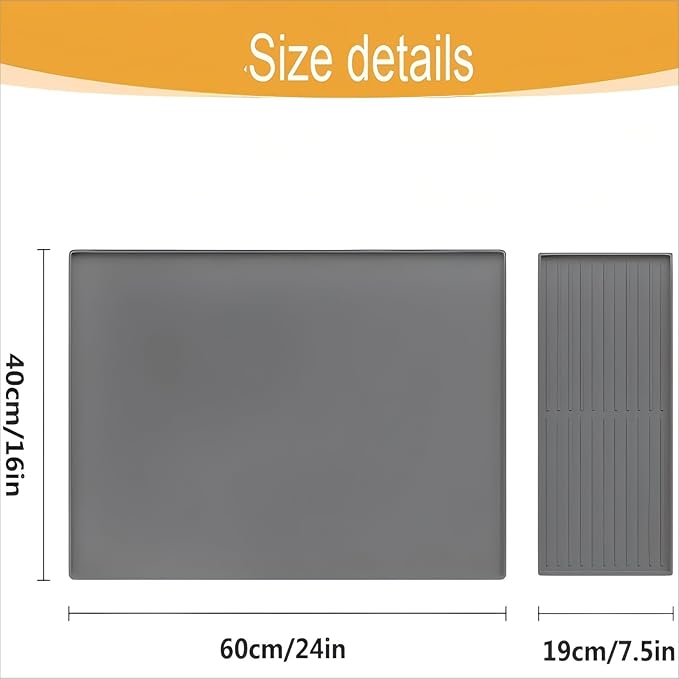 Silicone Coffee Pad, 24-inch x 16-inch Mat, with Removable Baking Tray, Fits Coffee Machines and Baking Sheets