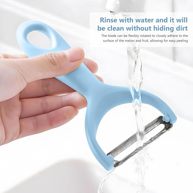 Apple Peeler:Pear Fruit Vegetable Peeler,Manual peeler for Peeling Apples, Pears, Cucumber;Garlic Carrot Potato Cheese Zester Grater, Essential Kitchen Tool(2-Pack) (blue)