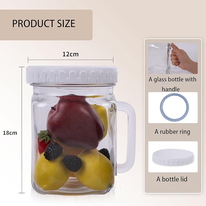 2 Pack Large Mason Jars Wide Mouth,74 oz Airtight Glass Jars with Lids, Food Storage Canisters for Fridge, Glass Canisters for Candy,Pickles, Sugar, Flour, Cookies, DIY Decor & Party Favors