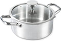 3QT Stock Pot, 316L Stainless Steel Stockpot with Lid, Professional Multi-Use Soup & Pasta Cooking Pot, Oven, Gas and Dishwasher Safe