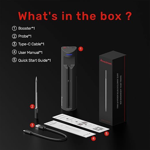 WiFi Meat Thermometer | Long-Range Wireless Probe for Oven, Grill, Air Fryer, BBQ | Smart APP | Dual Sensors | IP67 Waterproof