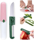 2 in 1 stainless steel Paring knife Peeler; fruit peeler; apple peeler; pear peeler, vegetable peeler, Kitchen Peeler (1, Pink White)