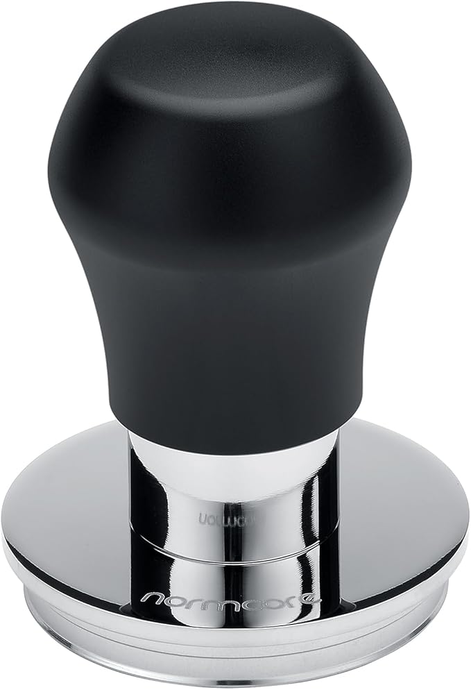 Normcore 51mm Coffee Tamper V4.1 Mini, Spring-Loaded with Click Feedback, Self-Leveling Stainless Steel Flat Baffle, Compatible with 51mm Espresso Machines Portafilter, Black
