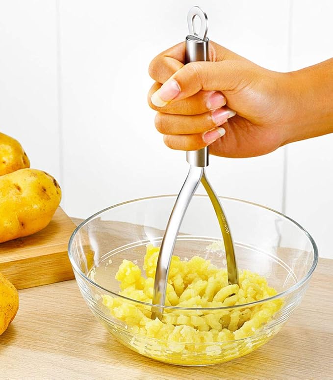 Potato Masher,Heavy Duty Stainless Steel kitchen Steel Potato Masher,Mashed Potatoes, Vegetables and Fruits.
