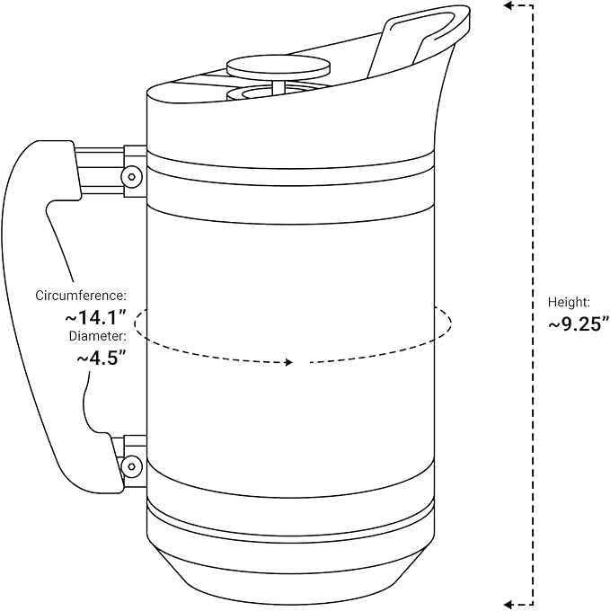 BruTrek Basecamp Coffee Press - Double Wall Vacuum Insulated Stainless Steel - Bru-Stop Technology, No Grounds in Coffee, No Spill Lid (Storm Gray, 32 fl.oz)