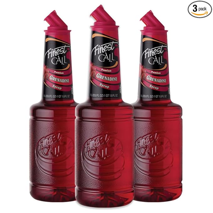 Finest Call Premium Grenadine Syrup Drink Mix, 1 Liter Bottle (33.8 Fl Oz), Pack of 3