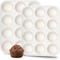 CAKETIME Silicone Muffin Pan, Metal Reinforced Frame Regular Size Cupcake Pan Easy to Move Muffin Pans Nonstick 12 Cups for Baking (2)