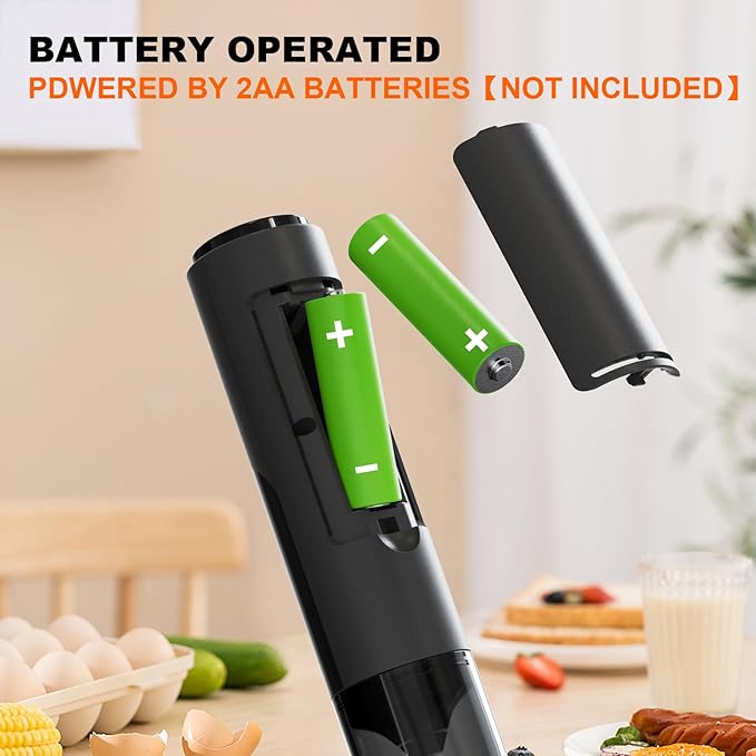 Handheld Milk Frother with Cover, Battery Operated Drink Mixer Handheld Easy to Carry Electric Frother Wand For Coffee, Latte, Cappuccino, Frappe Drink, Hot Chocolate, Black
