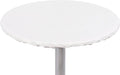 Yourtablecloth Heavy Duty Vinyl Round Fitted Tablecloth (Table Cover) with Flannel Backing Vibrant Colors Elasticized Tablecloth Great for Indoor and Outdoor Dining and Playing Cards 42” White