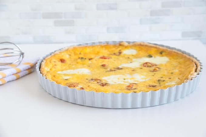 Fox Run Stainless Steel Tart and Quiche Baking Pan, 9.5" Round Tart Pan