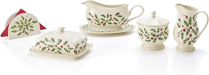 Lenox 843319 Holiday Sugar & Creamer Set, Christmas Hosting